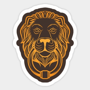 Lion Knocker Sticker